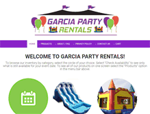 Tablet Screenshot of garciapartyrentals.com